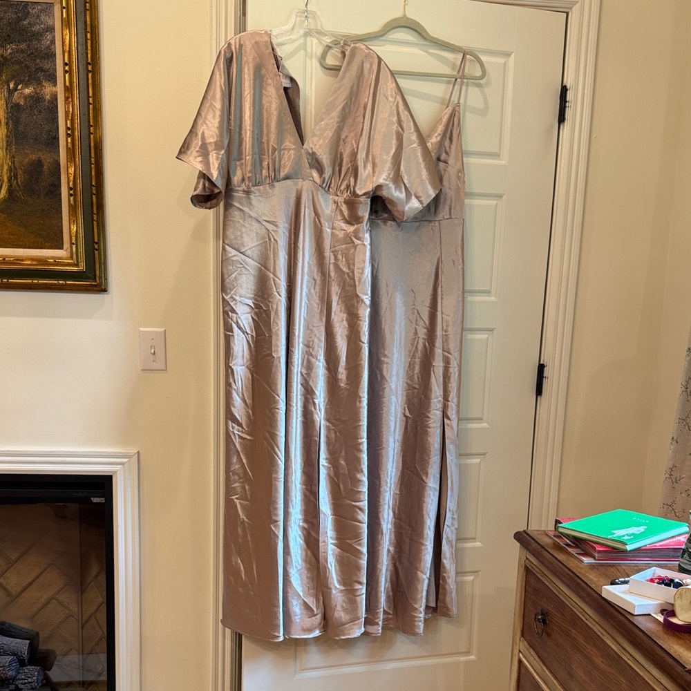 2 Birdy Grey Dresses. Rose Champagne Dresses - both XL